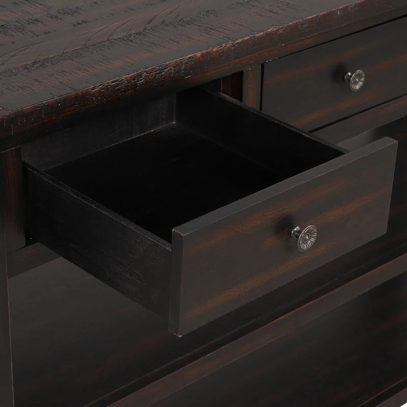 Vintage Console Table with 3 Drawers & 2 Shelves, Solid Pine & MDF, 48.82"W, 99 lb Capacity