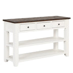 Vintage Console Table with 3 Drawers & 2 Shelves, Solid Pine & MDF, 48.82"W, 99 lb Capacity