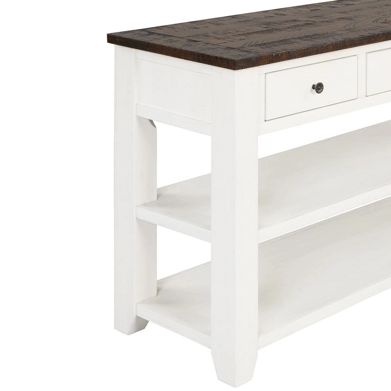 Vintage Console Table with 3 Drawers & 2 Shelves, Solid Pine & MDF, 48.82"W, 99 lb Capacity