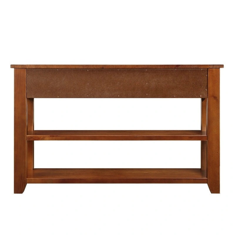 Vintage Console Table with 3 Drawers & 2 Shelves, Solid Pine & MDF, 48.82"W, 99 lb Capacity