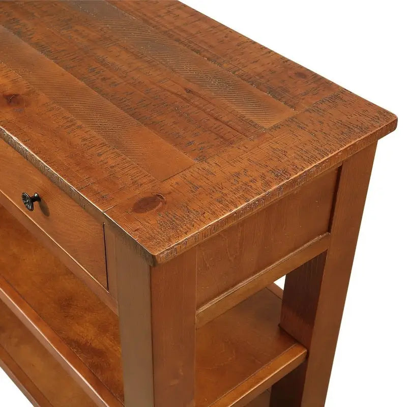 Vintage Console Table with 3 Drawers & 2 Shelves, Solid Pine & MDF, 48.82"W, 99 lb Capacity