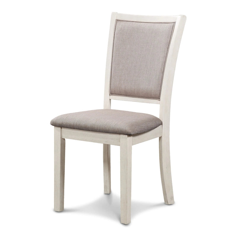 5-Piece Round Dining Table Set with 4 Upholstered Chairs | Farmhouse Style | 47" Table