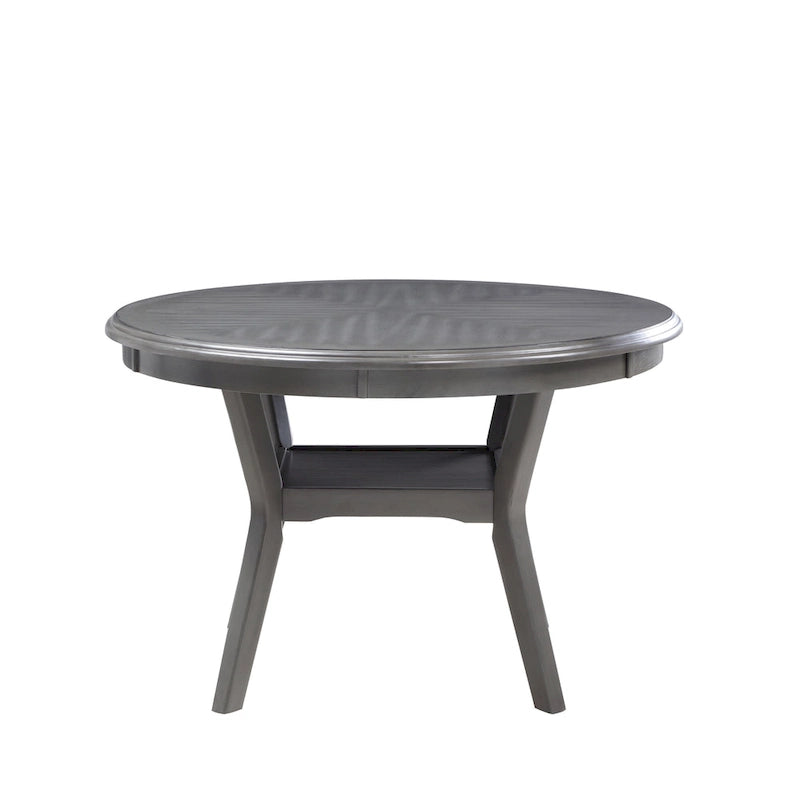 5-Piece Round Dining Table Set with 4 Upholstered Chairs | Farmhouse Style | 47" Table