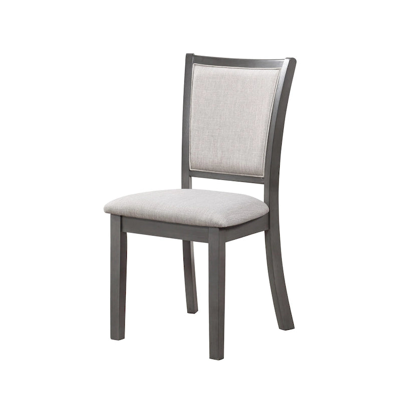 5-Piece Round Dining Table Set with 4 Upholstered Chairs | Farmhouse Style | 47" Table