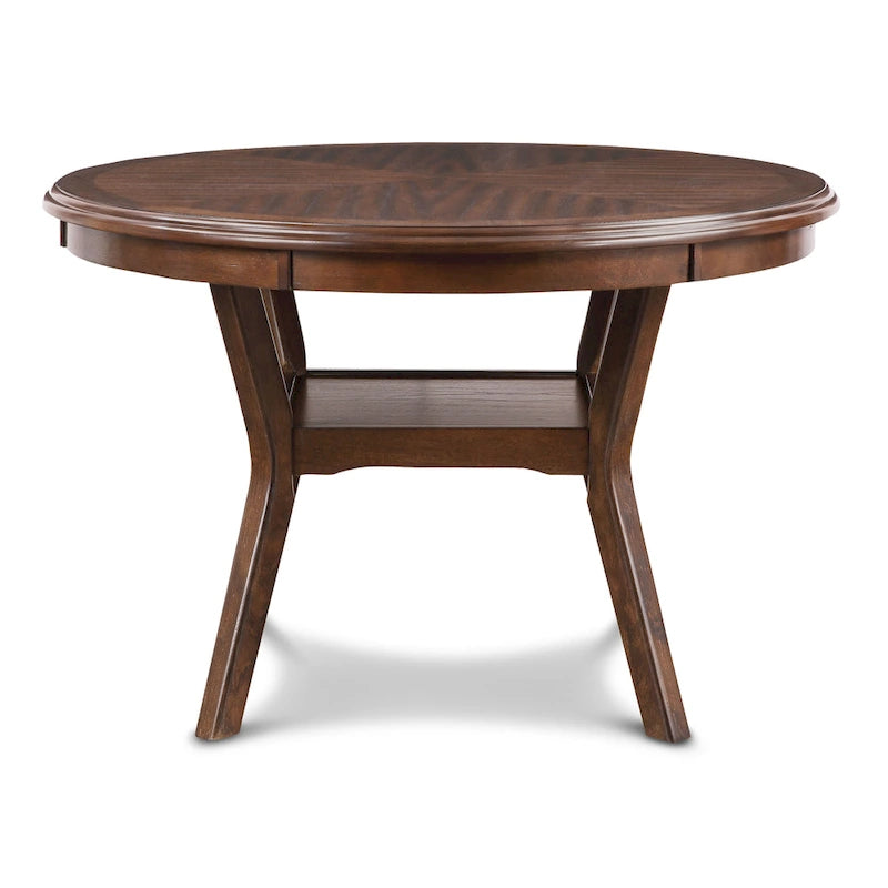5-Piece Round Dining Table Set with 4 Upholstered Chairs | Farmhouse Style | 47" Table