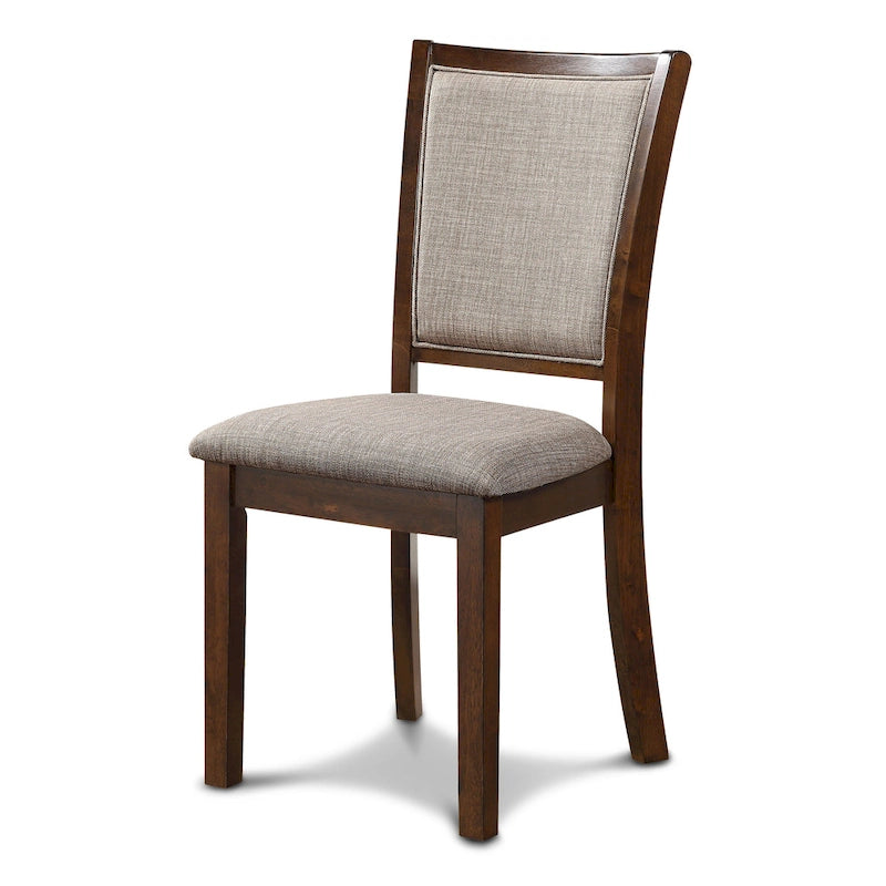5-Piece Round Dining Table Set with 4 Upholstered Chairs | Farmhouse Style | 47" Table