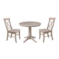 36 Round Extension Dining Table with X-Back Chairs