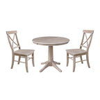 36 Round Extension Dining Table with X-Back Chairs