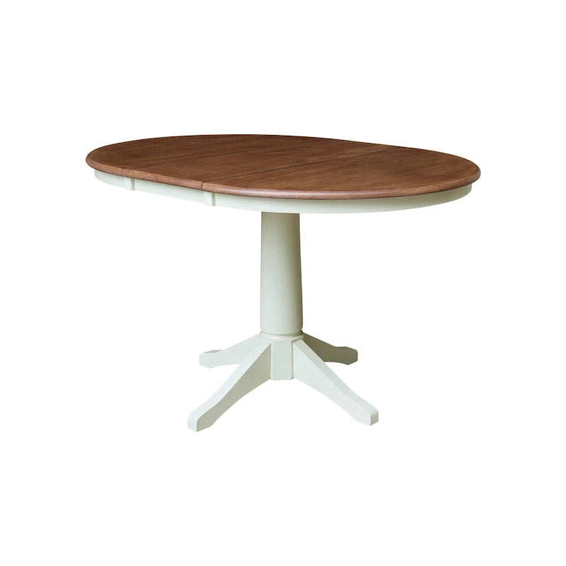 36 Round Extension Dining Table with X-Back Chairs