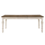 Extendable Rubberwood Dining Table Set, Antique White, Seats 4–8, 5-Piece or 7-Piece