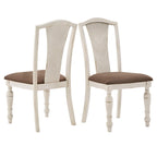 Extendable Rubberwood Dining Table Set, Antique White, Seats 4–8, 5-Piece or 7-Piece
