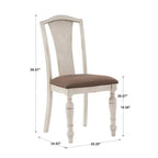 Extendable Rubberwood Dining Table Set, Antique White, Seats 4–8, 5-Piece or 7-Piece