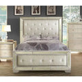  Gevi Modern Gold Faux Leather Padded Panel Bed
