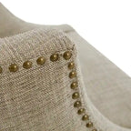 360° Swivel Counter Stool with Low Back, Tweed Fabric, Nailhead Trim, 26.5" Seat Height, 300 lbs