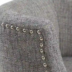 360° Swivel Counter Stool with Low Back, Tweed Fabric, Nailhead Trim, 26.5" Seat Height, 300 lbs