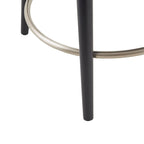 360° Swivel Counter Stool with Low Back, Tweed Fabric, Nailhead Trim, 26.5" Seat Height, 300 lbs
