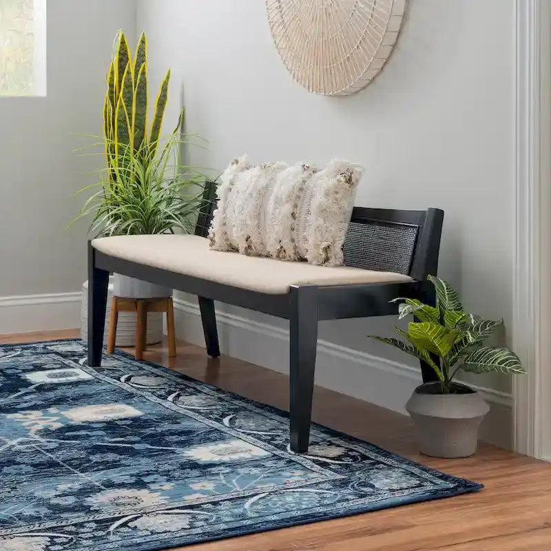 Buford Solid Wood Cane Bench