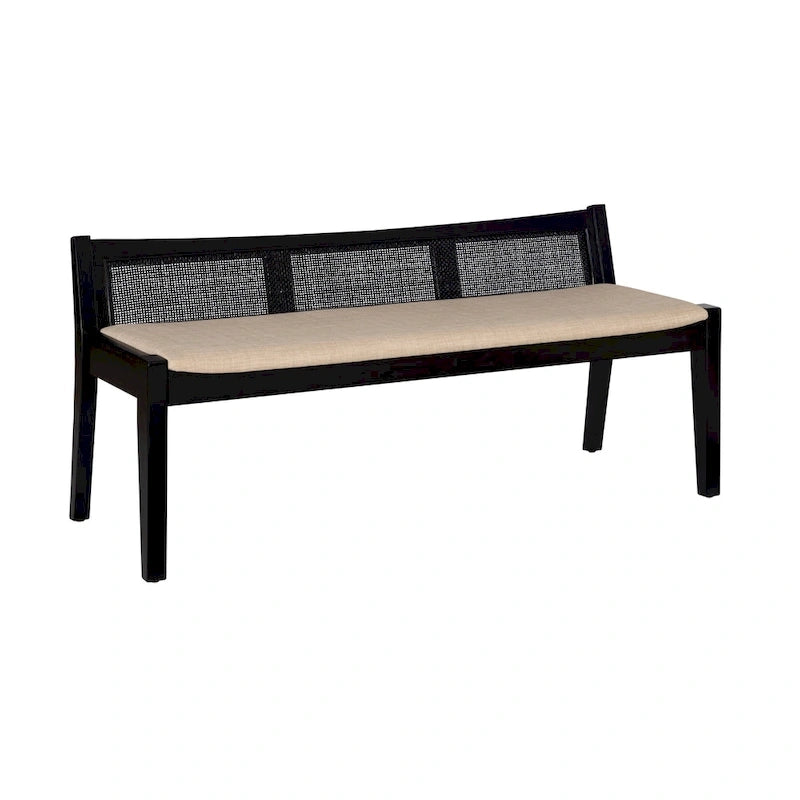 Buford Solid Wood Cane Bench