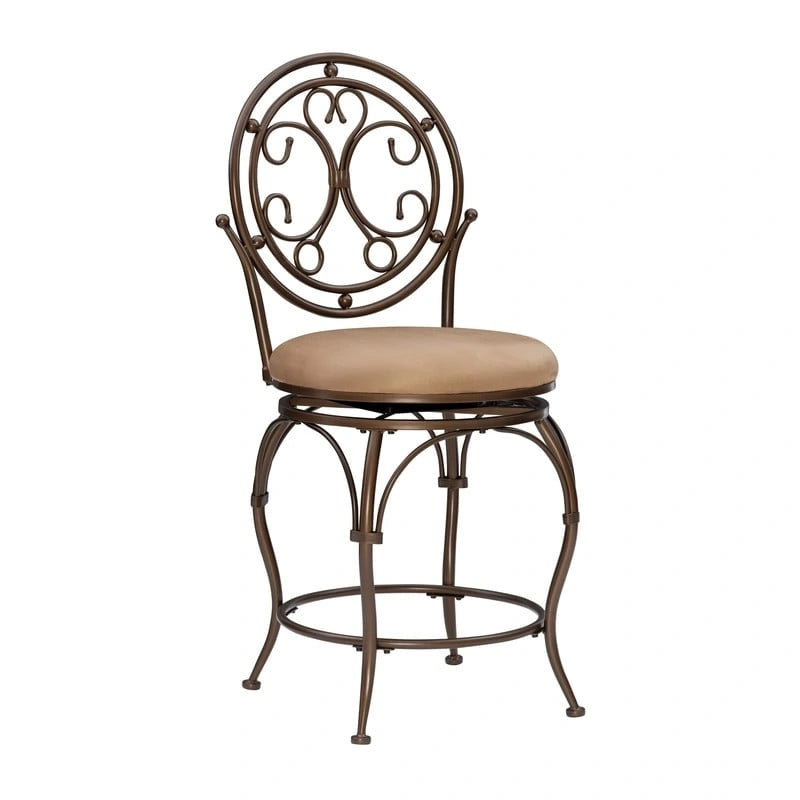 Monaco Big & Tall Scroll Circle Back Counter Stool - N/A