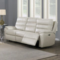  Durham Ivory Top Grain Leather Power Sofa