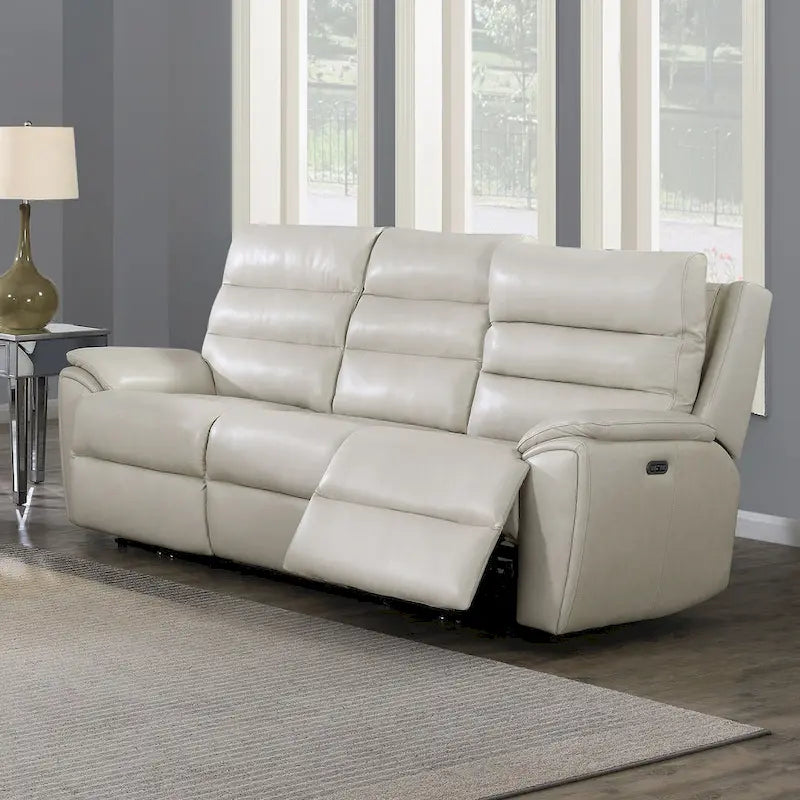  Durham Ivory Top Grain Leather Power Sofa