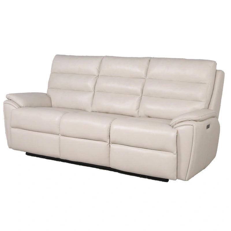 Durham Ivory Top Grain Leather Power Sofa
