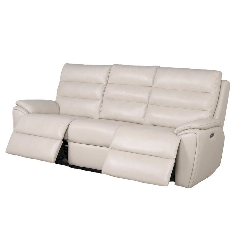 Durham Ivory Top Grain Leather Power Sofa