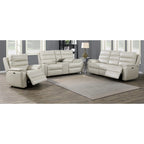 Durham Ivory Top Grain Leather Power Sofa
