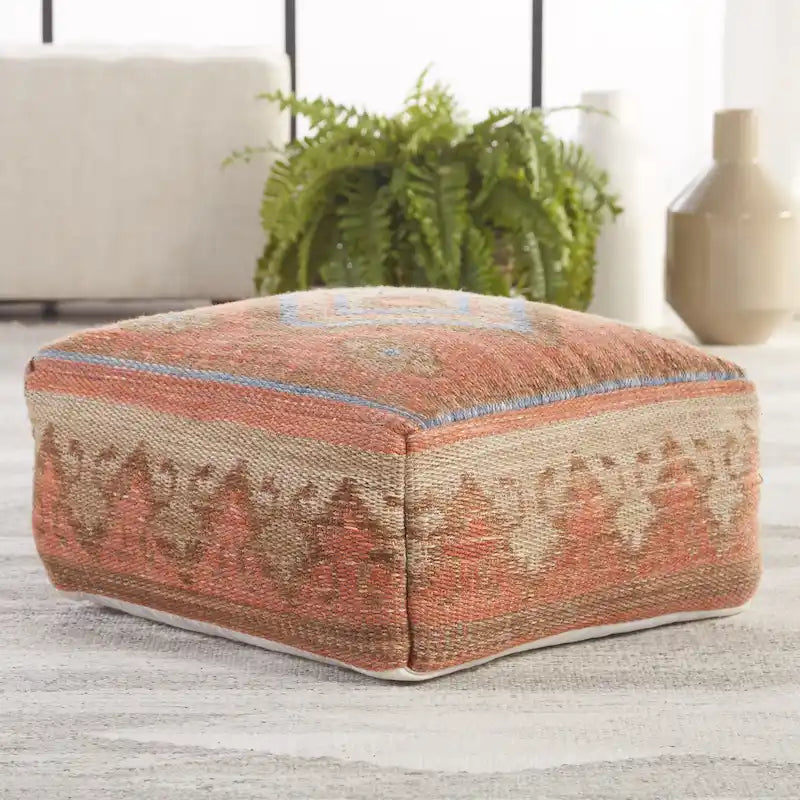 Bohemian-Style Square Floor Cushion (20 x 20 x 8 inches) — Indoor/Outdoor Use, 200 lb Weight Capacity