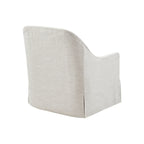 360° Swivel Glider Chair with Lumbar Pillow, Polyester Fabric, 300 lbs Capacity – Ivory/Black
