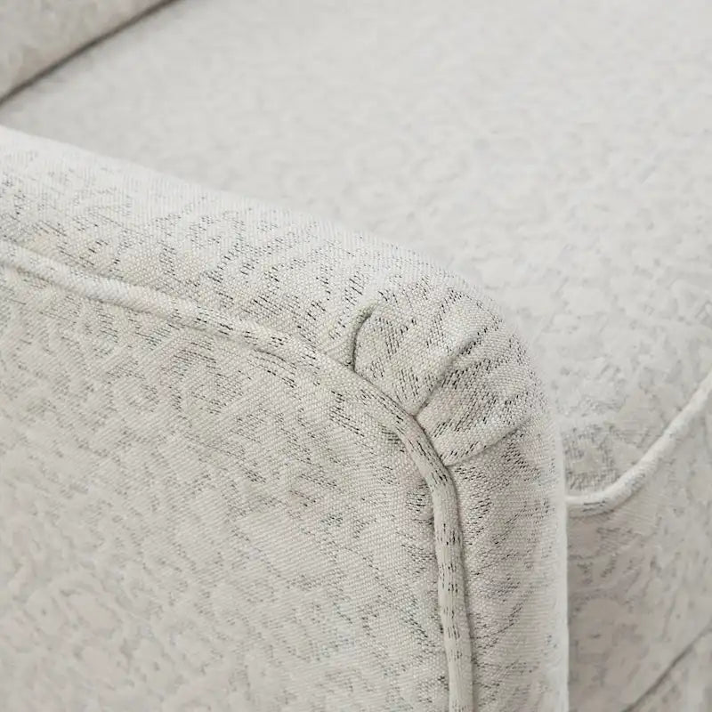 360° Swivel Glider Chair with Lumbar Pillow, Polyester Fabric, 300 lbs Capacity – Ivory/Black