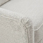 360° Swivel Glider Chair with Lumbar Pillow, Polyester Fabric, 300 lbs Capacity – Ivory/Black