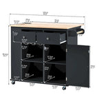 Kitchen Storage Island with Drop Leaf and Power Outlet