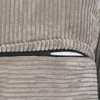 L-Shaped Corduroy Sectional Sofa with Ottoman, Modular Deep Couch, Removable Cover, 3-Color, 660 lbs Capacity