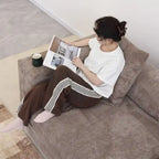 L-Shaped Corduroy Sectional Sofa with Ottoman, Modular Deep Couch, Removable Cover, 3-Color, 660 lbs Capacity