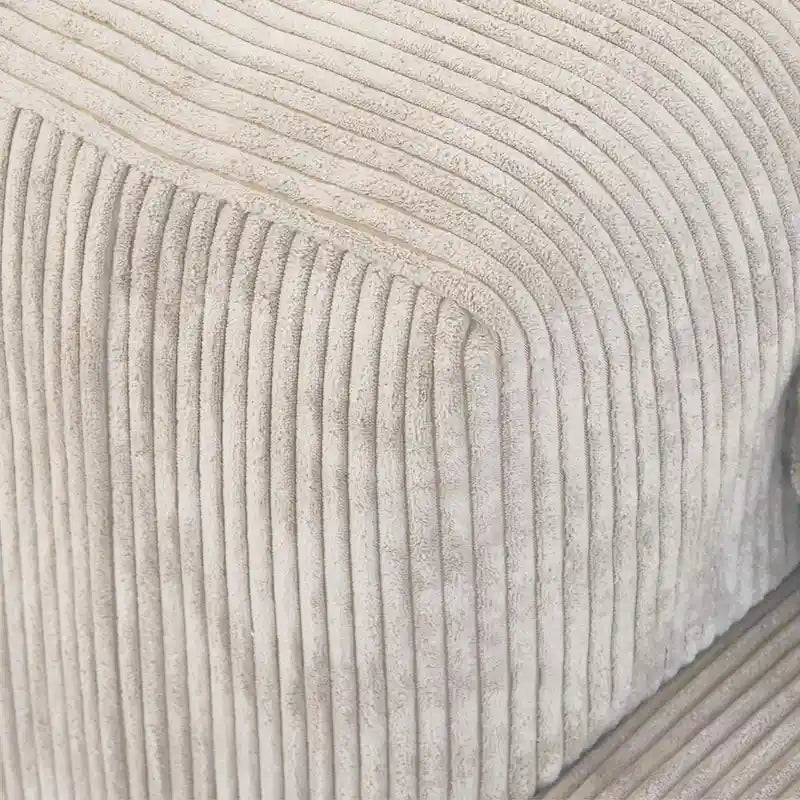 L-Shaped Corduroy Sectional Sofa with Ottoman, Modular Deep Couch, Removable Cover, 3-Color, 660 lbs Capacity