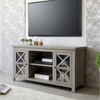 47" TV Stand with Open Shelf & 2 Side Cabinets, Farmhouse Style, Fits TVs up to 55"