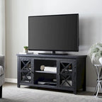 47" TV Stand with Open Shelf & 2 Side Cabinets, Farmhouse Style, Fits TVs up to 55"