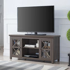 47" TV Stand with Open Shelf & 2 Side Cabinets, Farmhouse Style, Fits TVs up to 55"