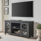 47" TV Stand with Open Shelf & 2 Side Cabinets, Farmhouse Style, Fits TVs up to 55"