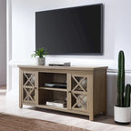 47" TV Stand with Open Shelf & 2 Side Cabinets, Farmhouse Style, Fits TVs up to 55"