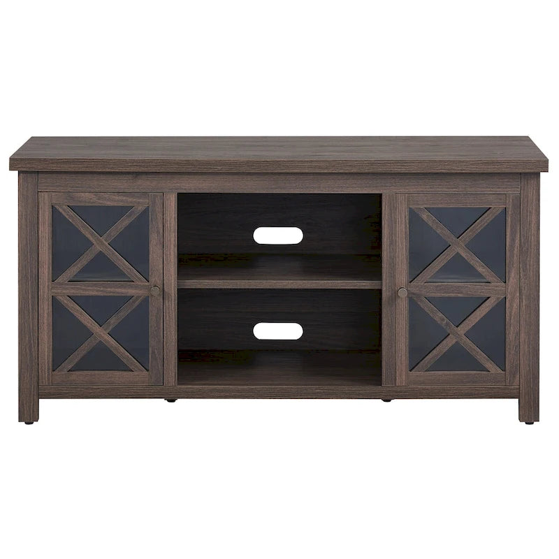 47" TV Stand with Open Shelf & 2 Side Cabinets, Farmhouse Style, Fits TVs up to 55"