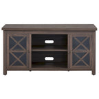 47" TV Stand with Open Shelf & 2 Side Cabinets, Farmhouse Style, Fits TVs up to 55"