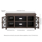 47" TV Stand with Open Shelf & 2 Side Cabinets, Farmhouse Style, Fits TVs up to 55"