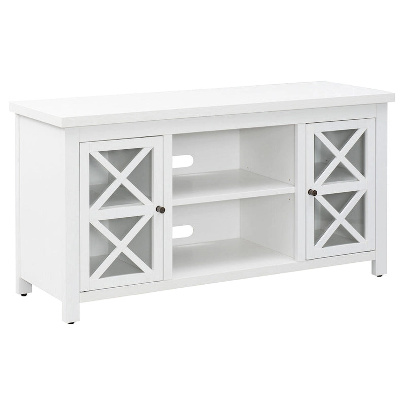 47" TV Stand with Open Shelf & 2 Side Cabinets, Farmhouse Style, Fits TVs up to 55"