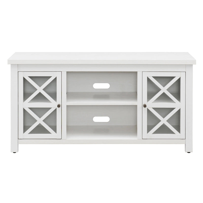 47" TV Stand with Open Shelf & 2 Side Cabinets, Farmhouse Style, Fits TVs up to 55"