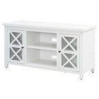 47" TV Stand with Open Shelf & 2 Side Cabinets, Farmhouse Style, Fits TVs up to 55"