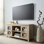 47" TV Stand with Open Shelf & 2 Side Cabinets, Farmhouse Style, Fits TVs up to 55"