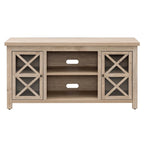 47" TV Stand with Open Shelf & 2 Side Cabinets, Farmhouse Style, Fits TVs up to 55"