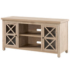 47" TV Stand with Open Shelf & 2 Side Cabinets, Farmhouse Style, Fits TVs up to 55"